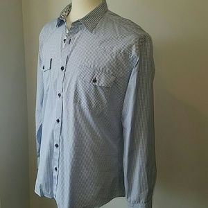 Café Bleu Long Sleeve Button Down Blue Shirt